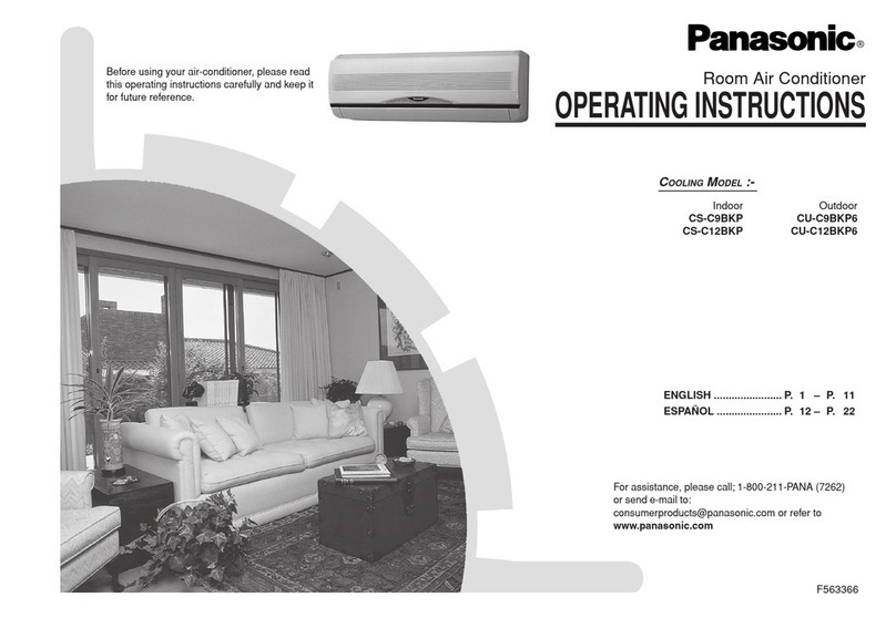 Panasonic CSC9BKP - SPLIT A/C SYSTEM User manual