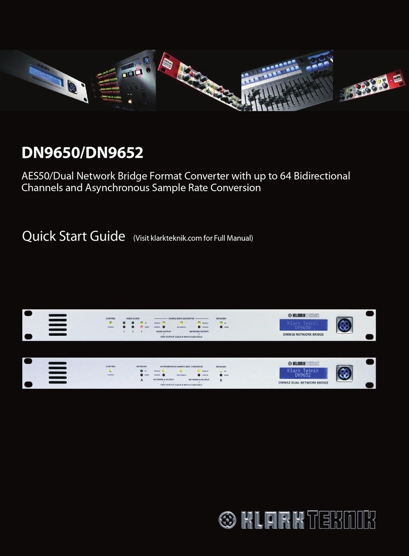 Klark Teknik DN9650 quick start guide Klark Teknik DN9650 quick start guide