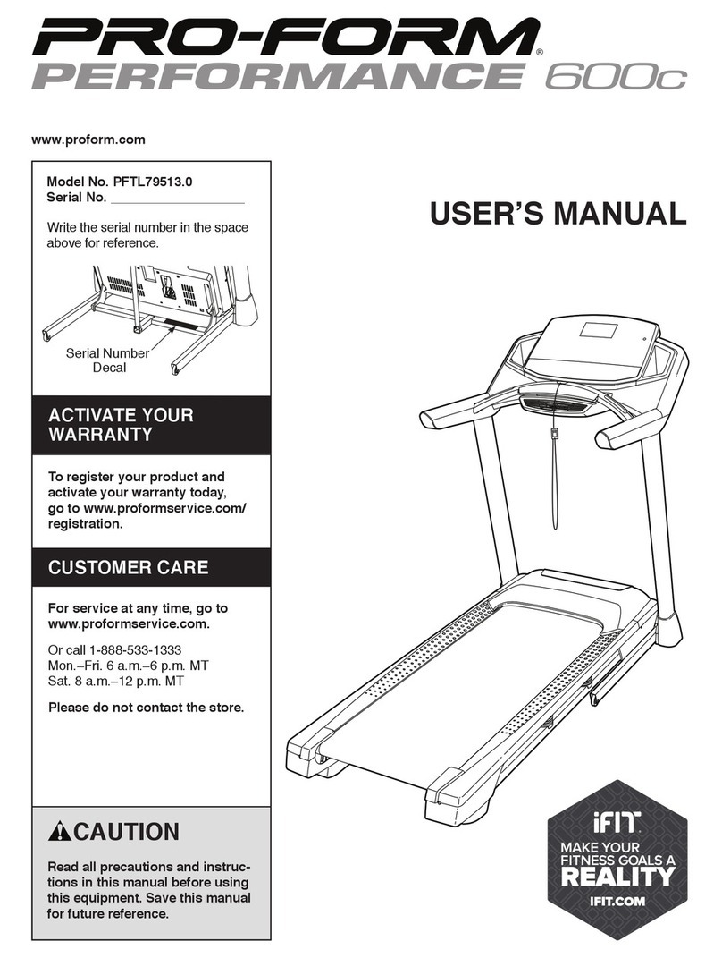 Pro-Form Performance 600C User manual