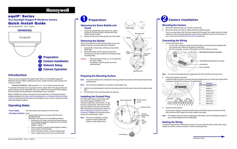 Honeywell ecuIP Series Quick install guide
