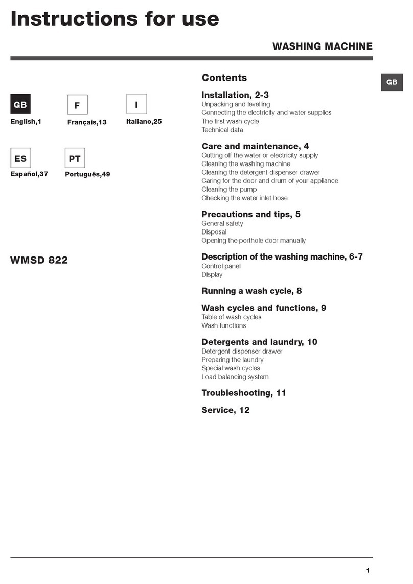 Hotpoint WMSD 822 Instructions for use manual