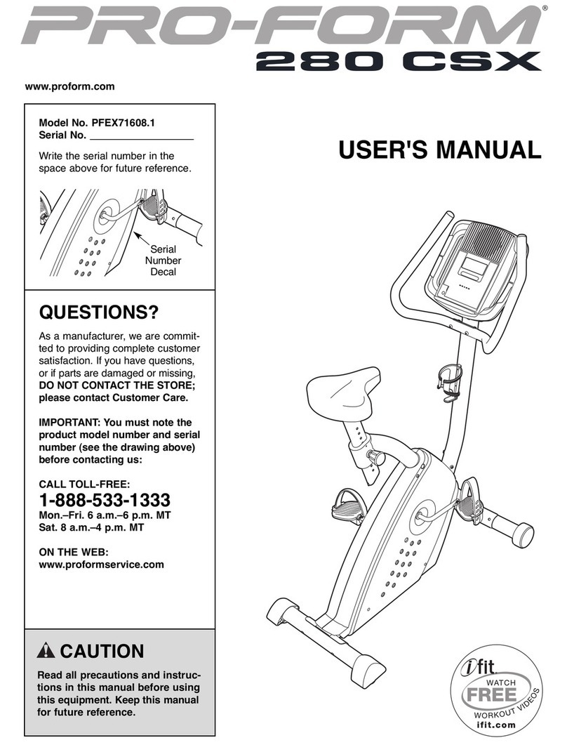 Pro-Form 280 CSX User manual