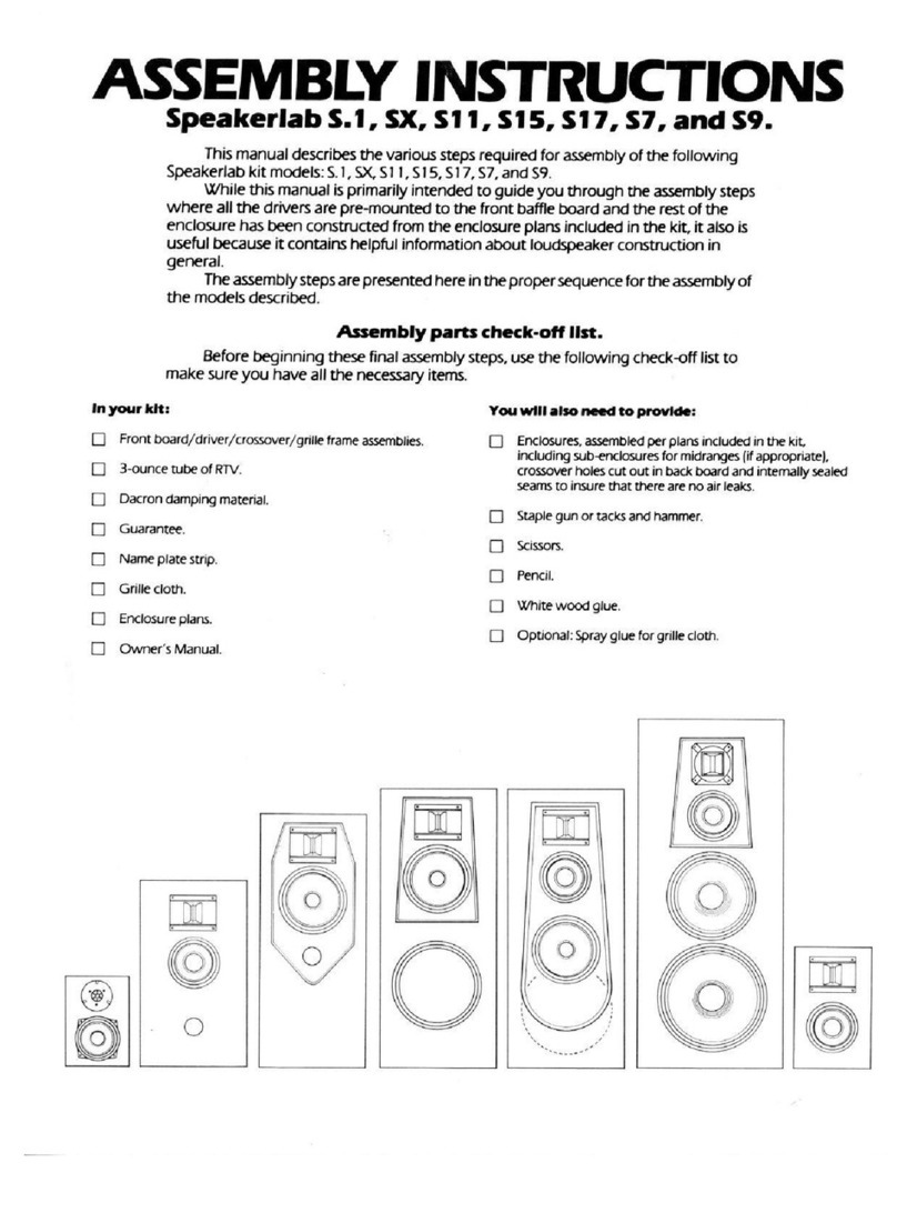 Speakerlab S.1 User manual