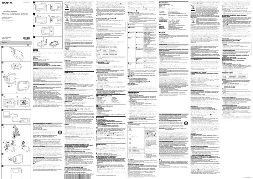 Sony Live-View Remote RM-LVR1 User manual