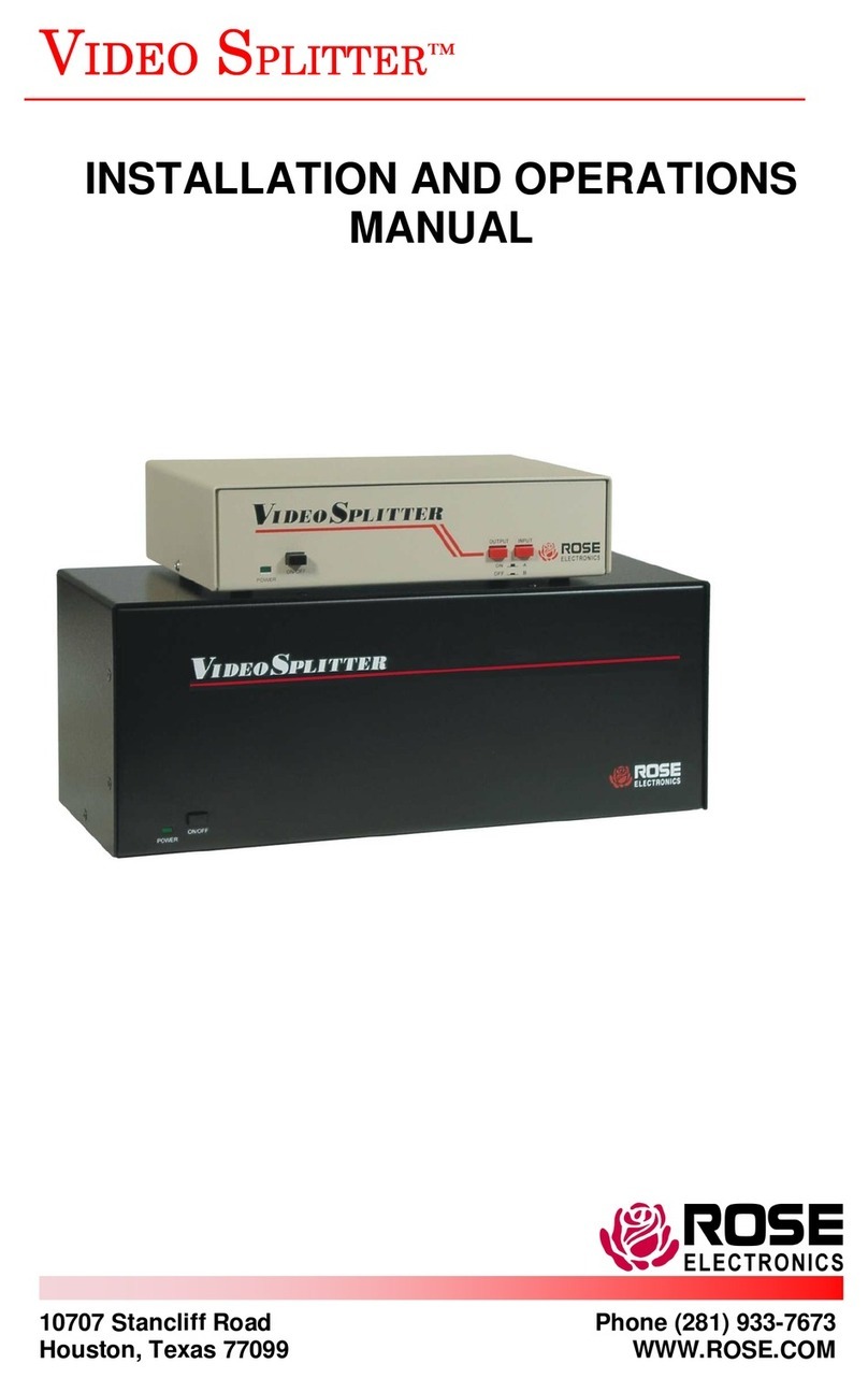 Rose electronics VSP-1X2V Installation and operation manual