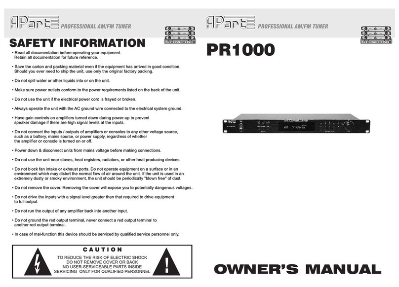 APART PR1000 owner's manual