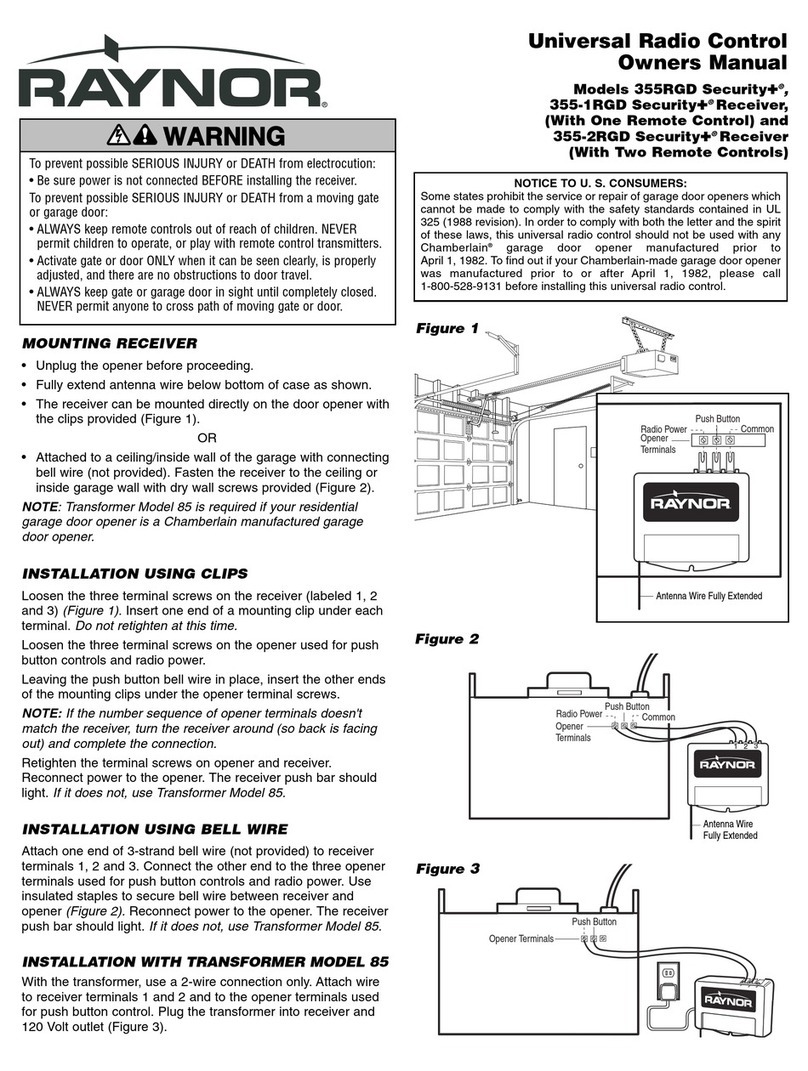 Raynor 355RGD Security+ owner's manual