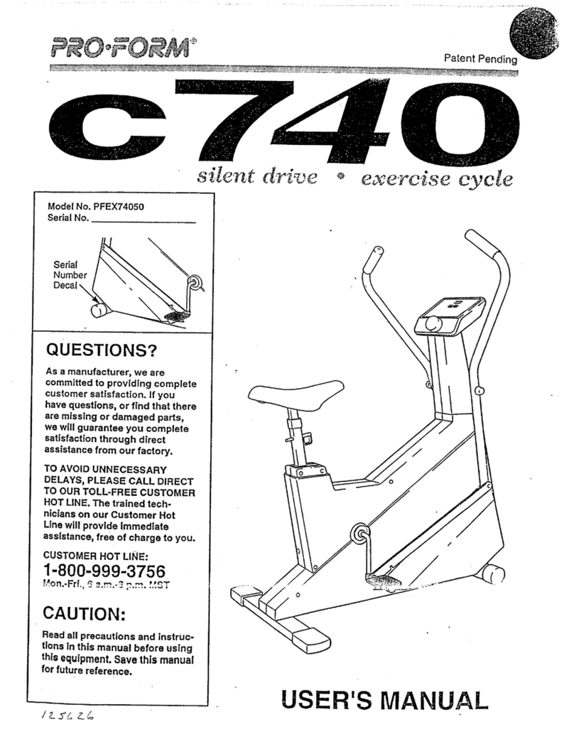 Pro-Form c740 User manual