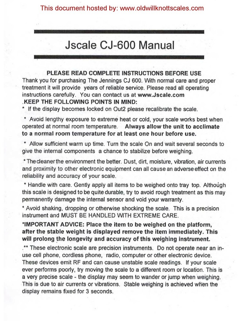J-Scale CJ-600 User manual J-Scale CJ-600 User manual
