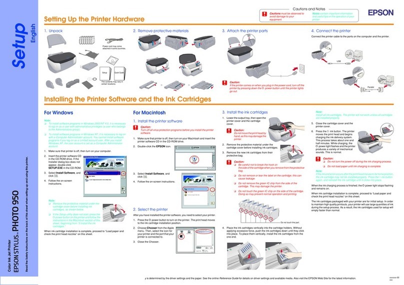 Epson Stylus Photo 950 Setup guide