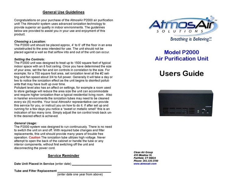 AtmosAir P2000 User manual