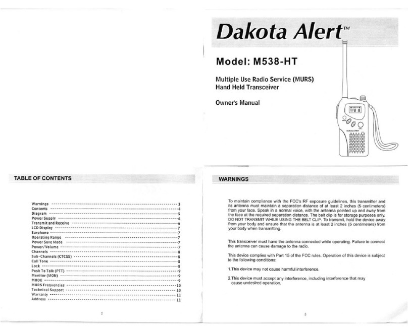 Dakota Alert M538-HT owner's manual