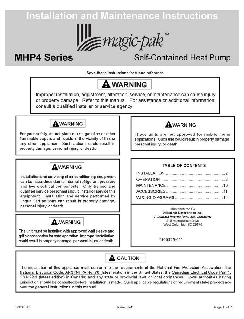 Magic-pac MHP4 Series Installation and maintenance instructions