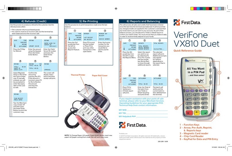 First Data VeriFone VX810 Duet User manual