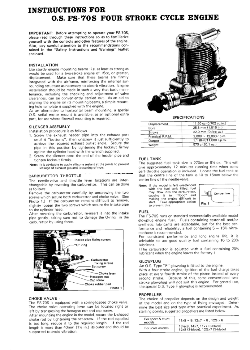 O.S. engine FS-70S instructions