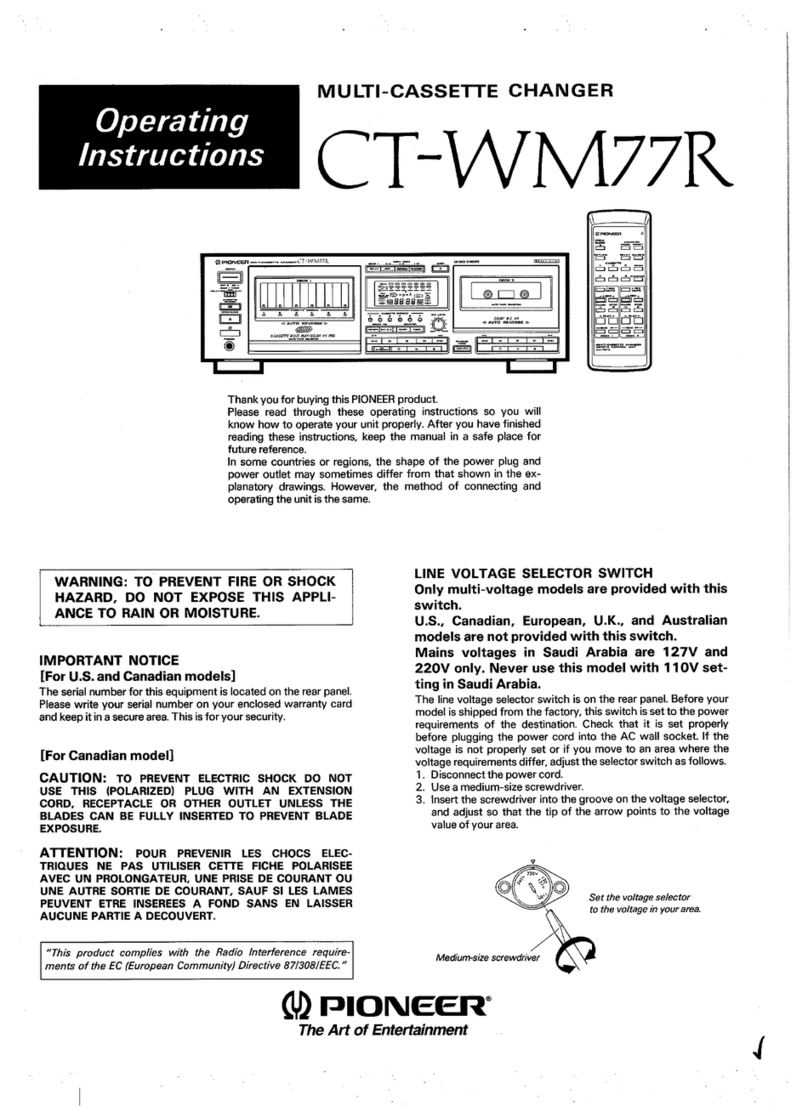 Pioneer CT-WM77R operating instructions