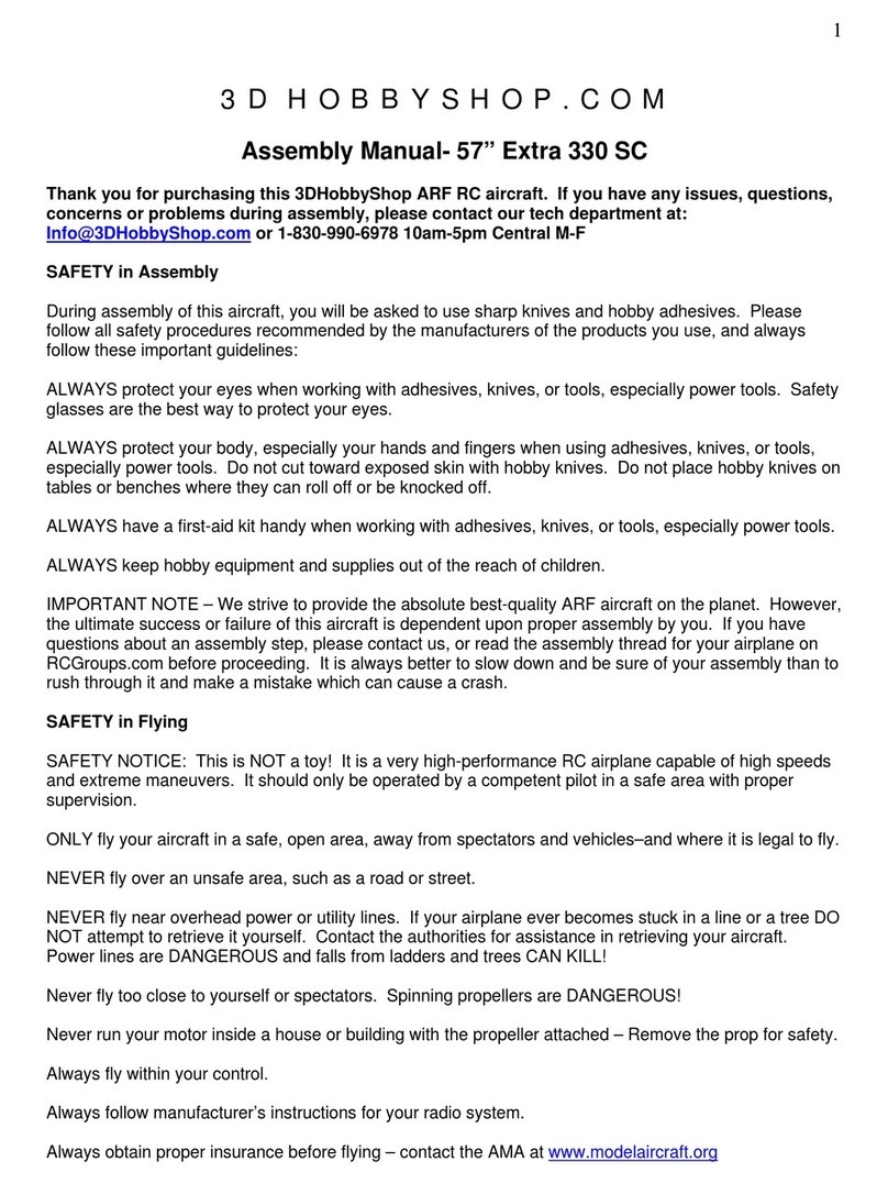 3D Hobby Shop 57" Extra 330 SC Assembly manual