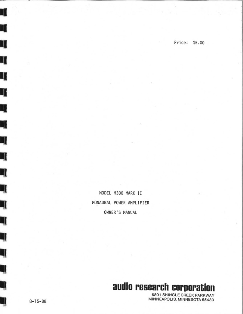 Audio Research M300 Mark II User manual