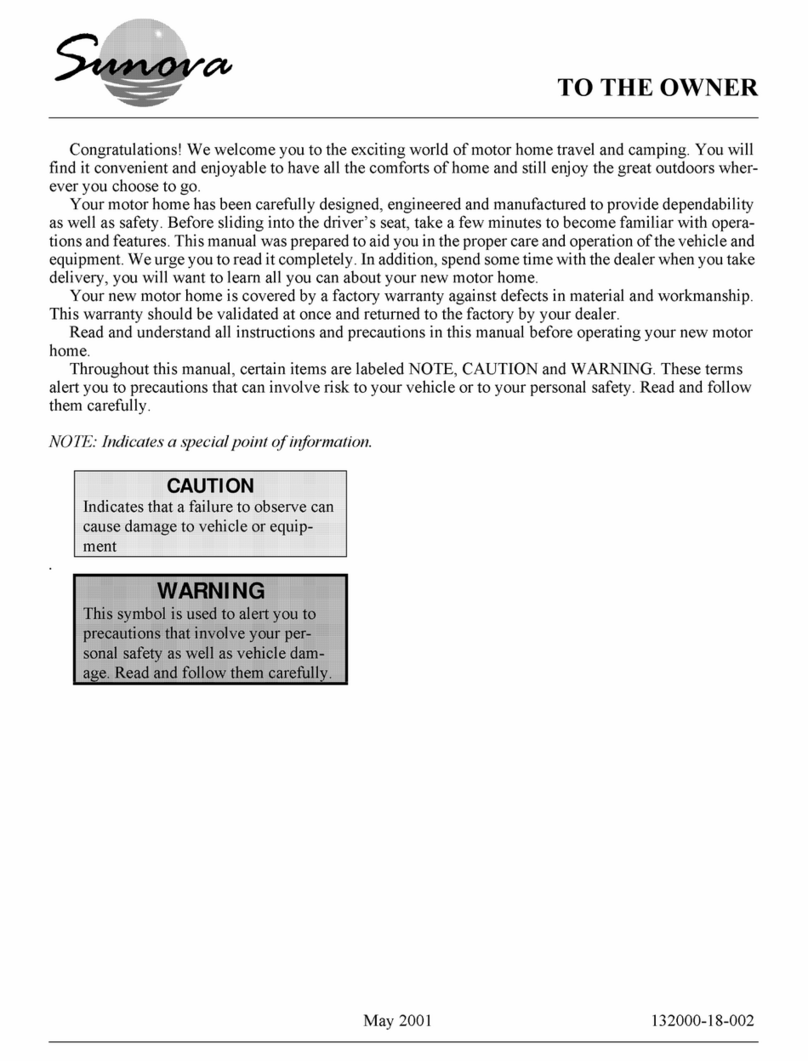 Winnebago 2002 Sunova Operator's manual