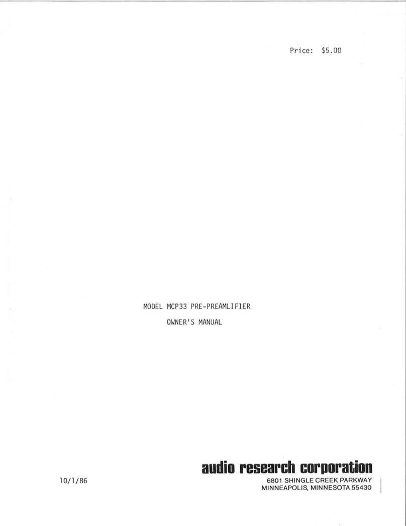 Audio Research MCP33 User manual
