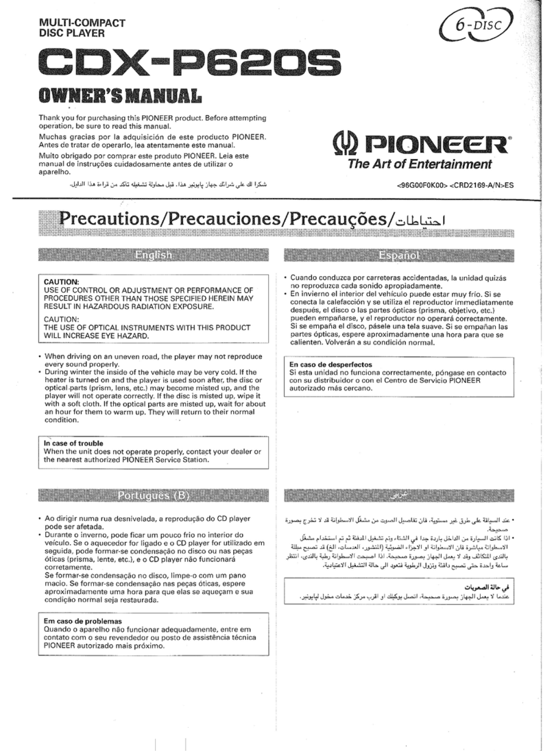 Pioneer CDX-P620S User manual