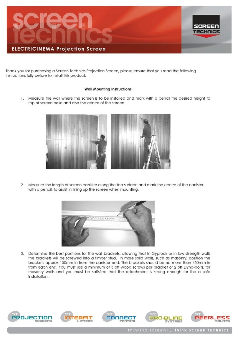 Screen Technics ELECTRICINEMA installation instructions Screen Technics ELECTRICINEMA installation instructions