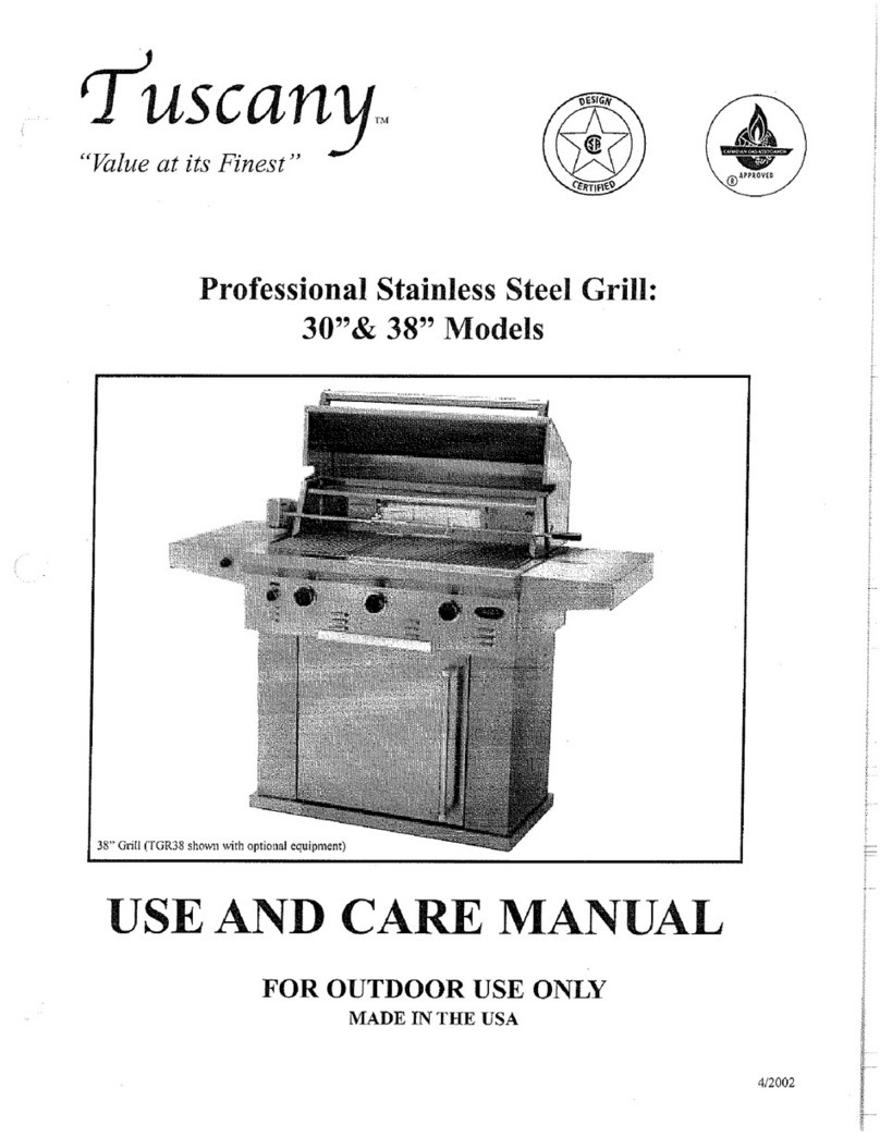 Tuscany TGR38 use and care manual