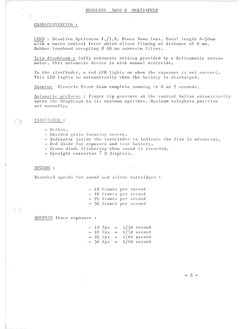 BEAULIEU 3008 S Multispeed Service and repair manual