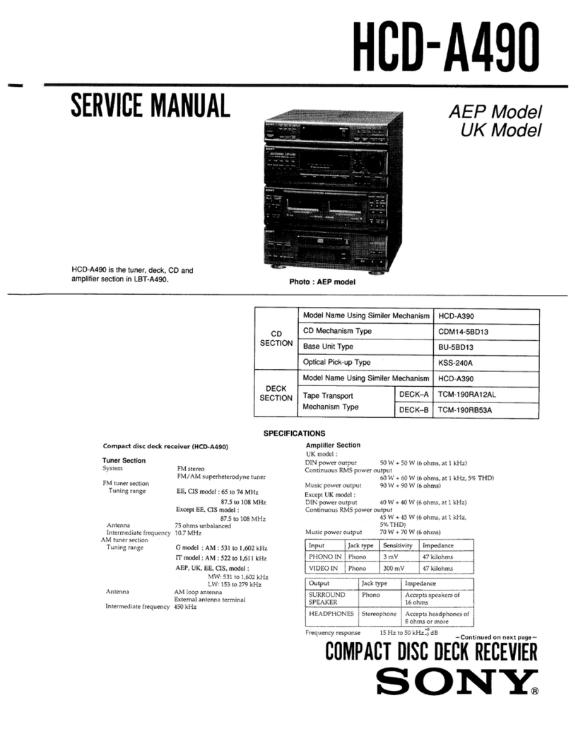 Sony HCD-A490 User manual