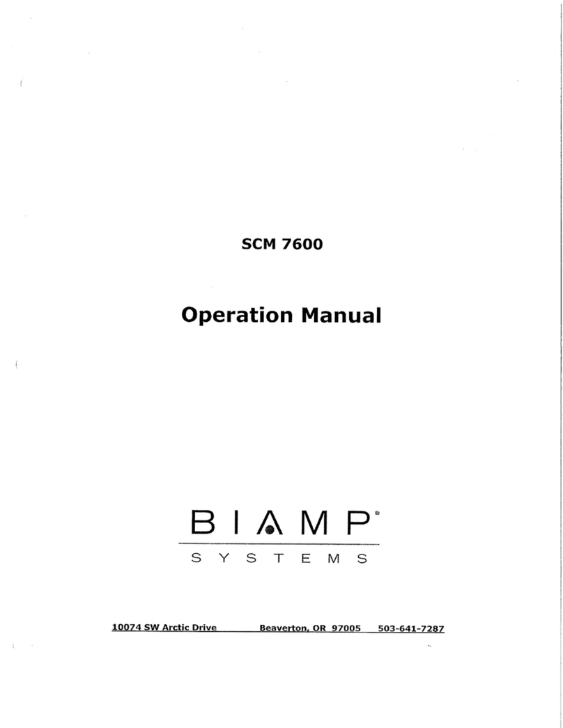 Biamp SCM 7600 Operation manual