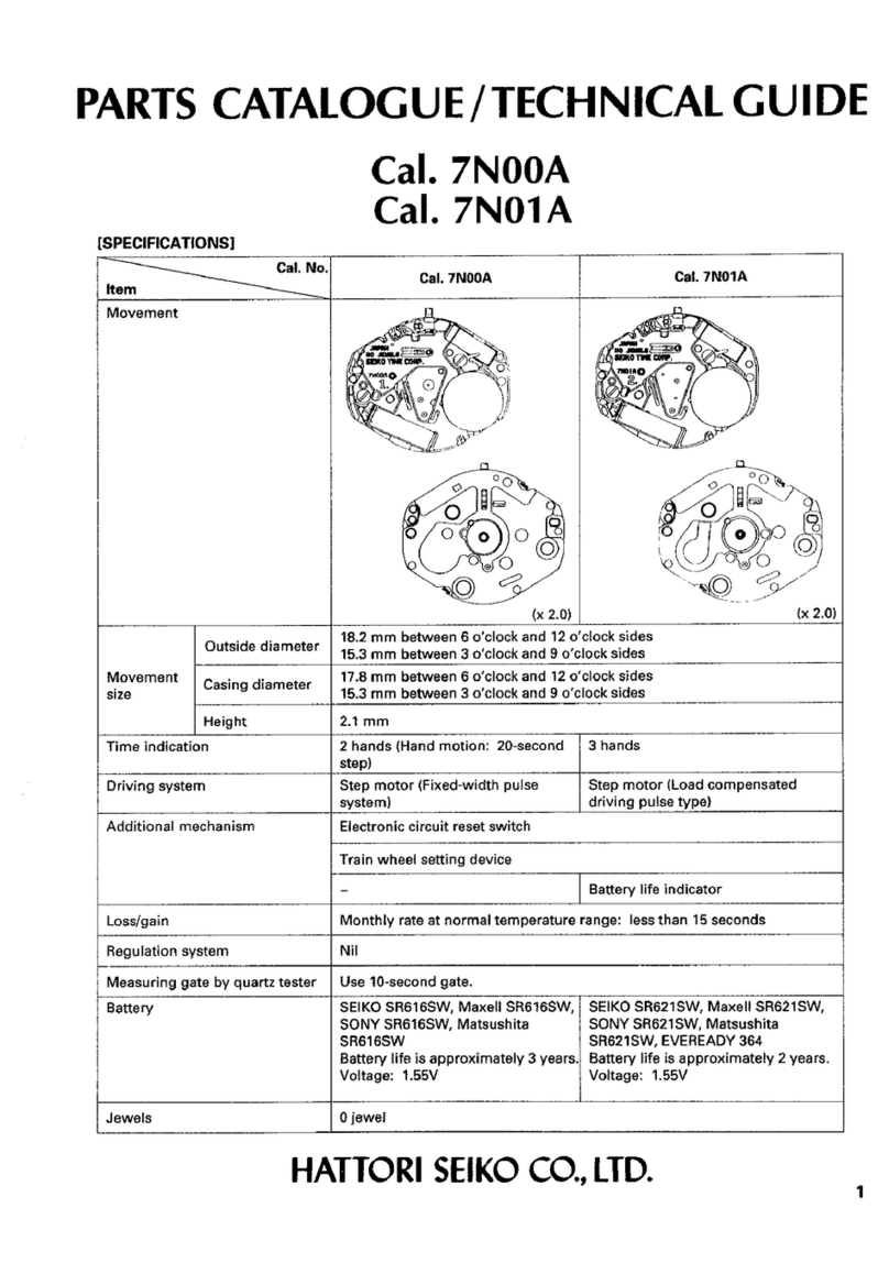 Seiko 7N00A Parts catalogue /technical guide