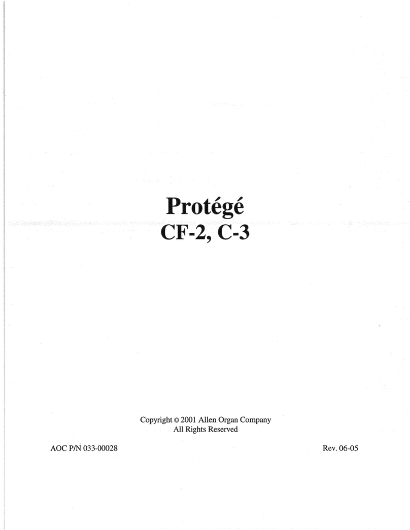 Allen Organ Company LLC Protege CF-2 owner's manual