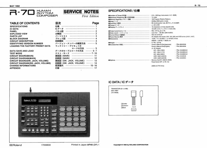 Roland R-70 Operating and maintenance manual