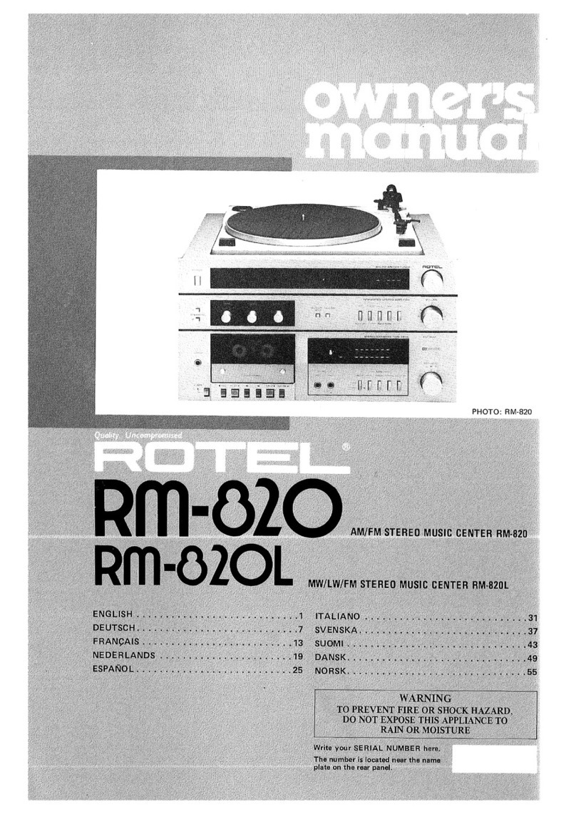Rotel RM-820 owner's manual