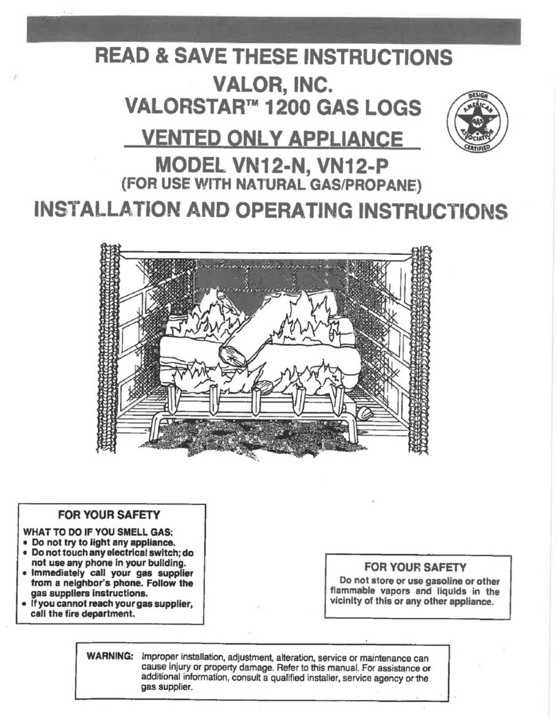 Valor Valorstar VN12-N Installation and operating instructions