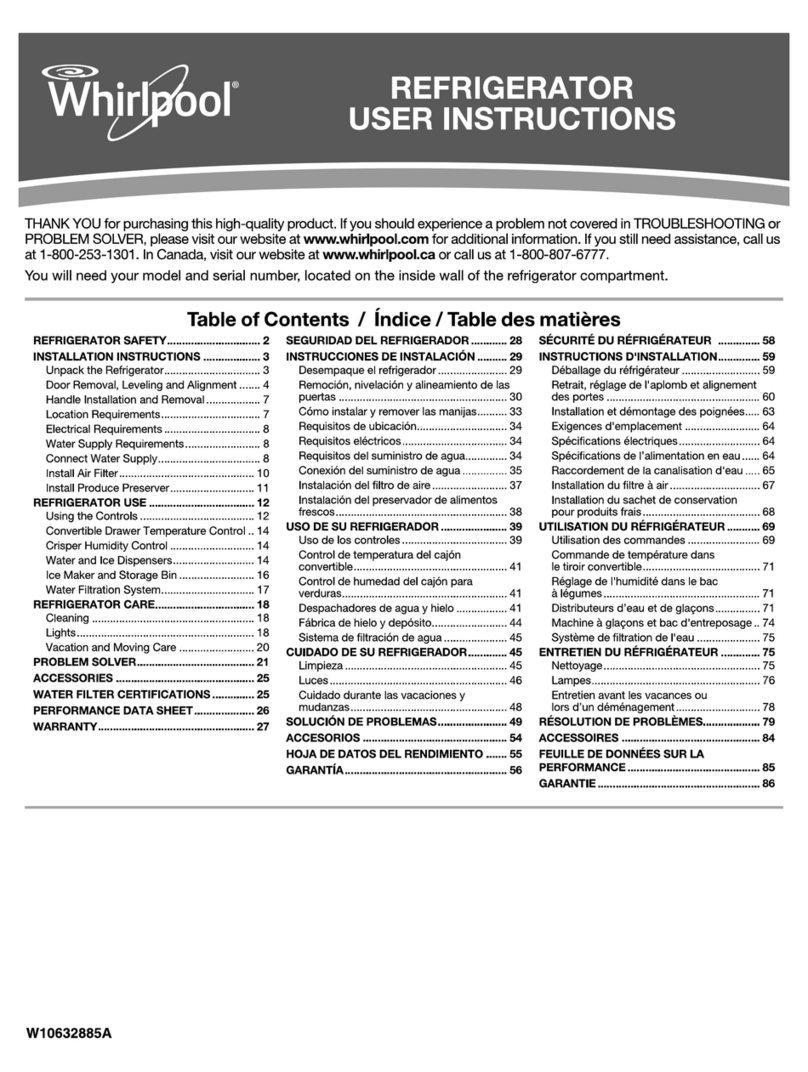 Whirlpool WRS973CIDM User instructions