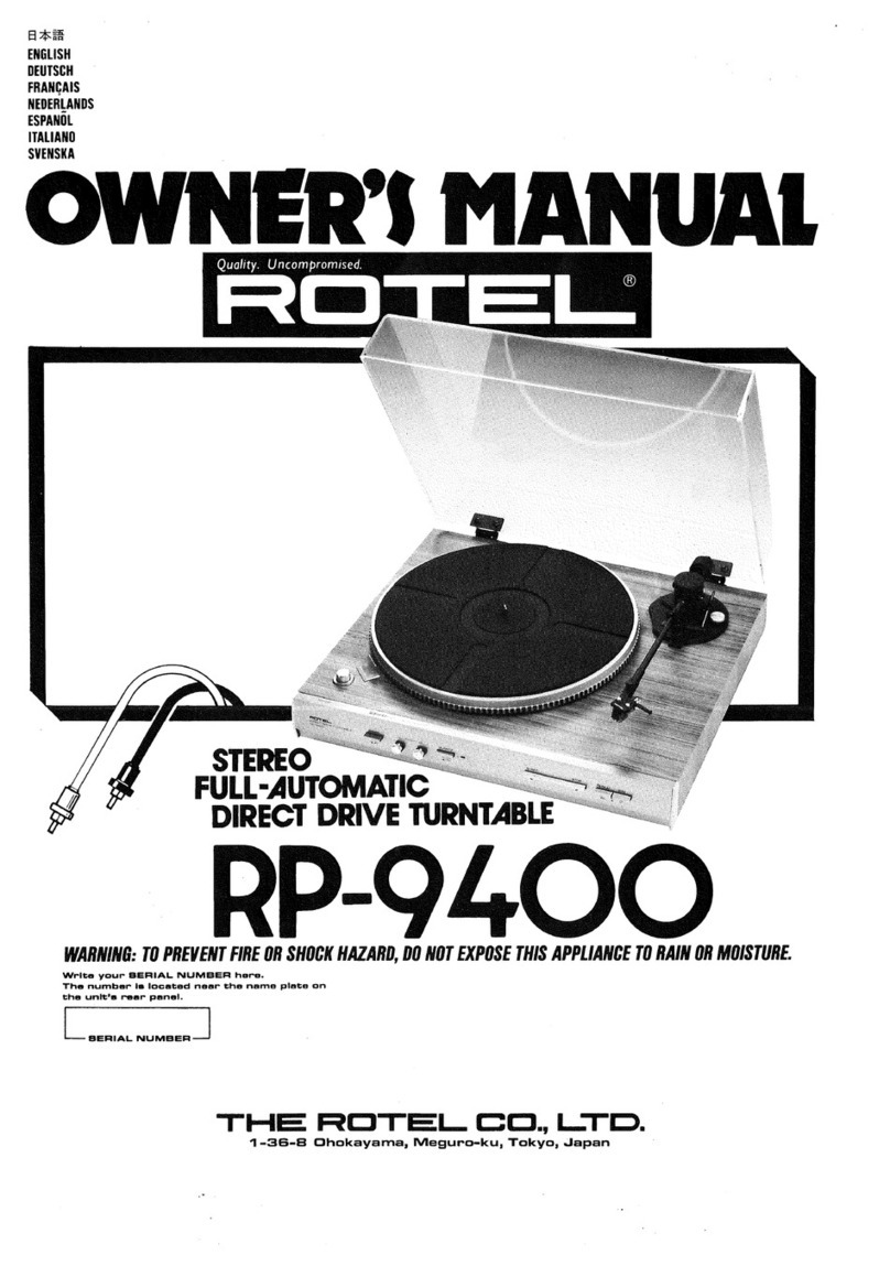 Rotel RP-9400 User manual