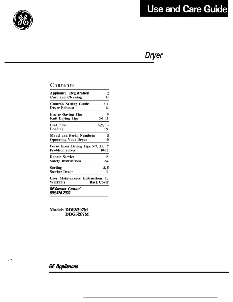 GE DDE5207M User manual