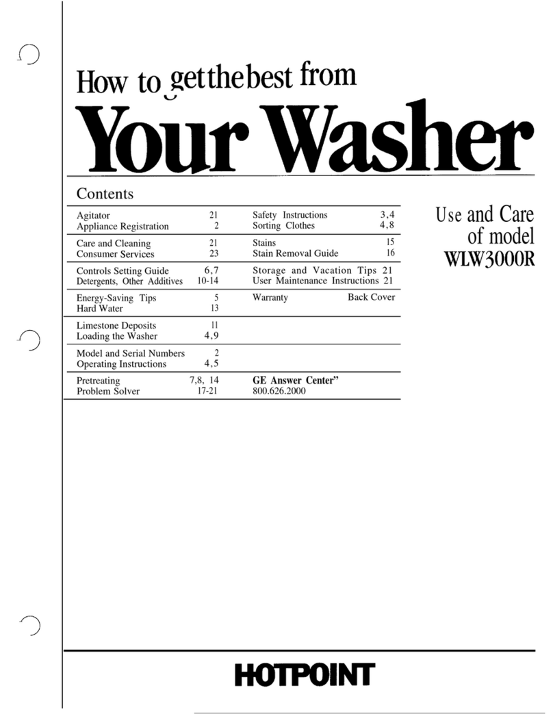 Hotpoint WLW3000R Use and care