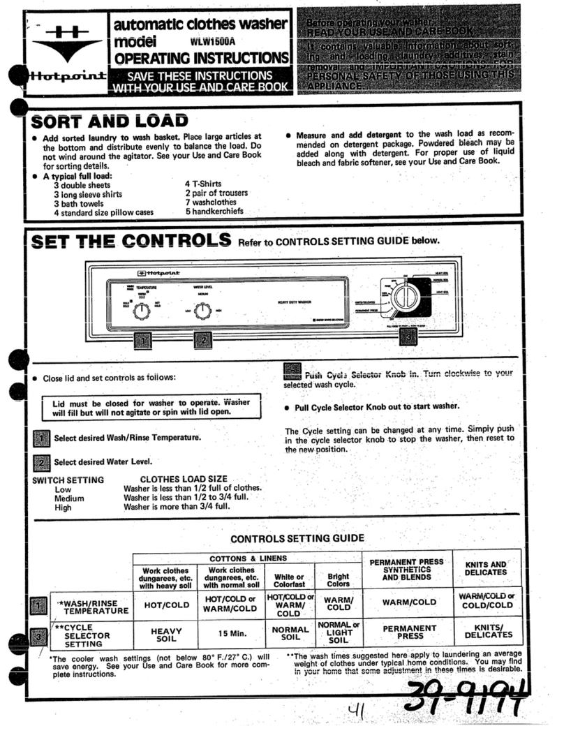 Hotpoint WLW1500A User manual