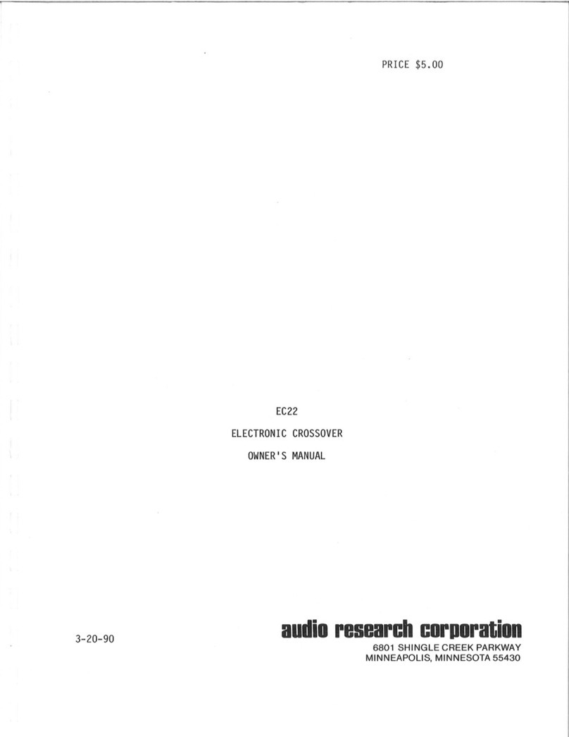 Audio Research EC22 owner's manual
