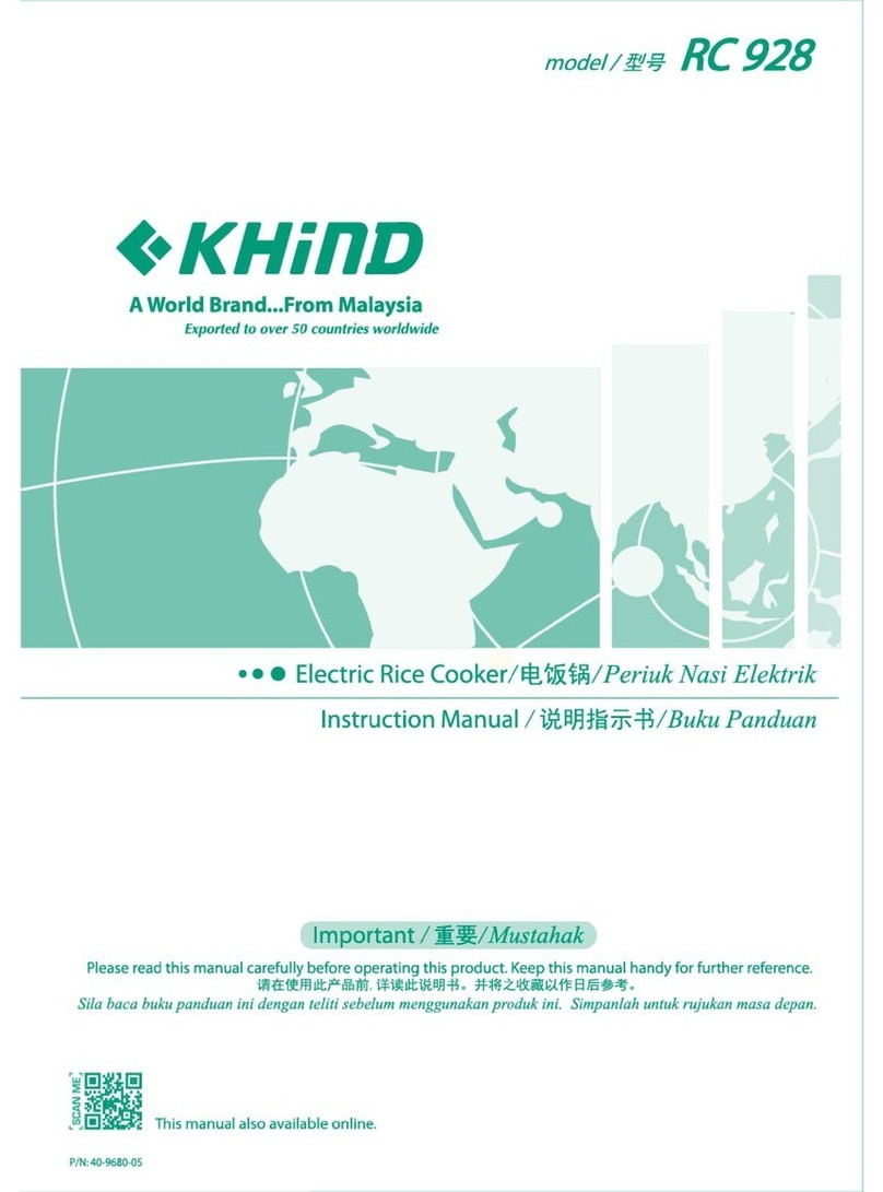 KHIND RC 928 User manual