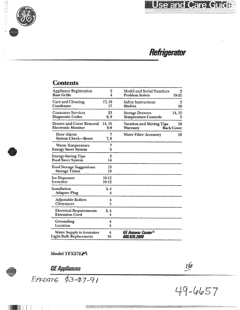 GE TFX27EM User manual