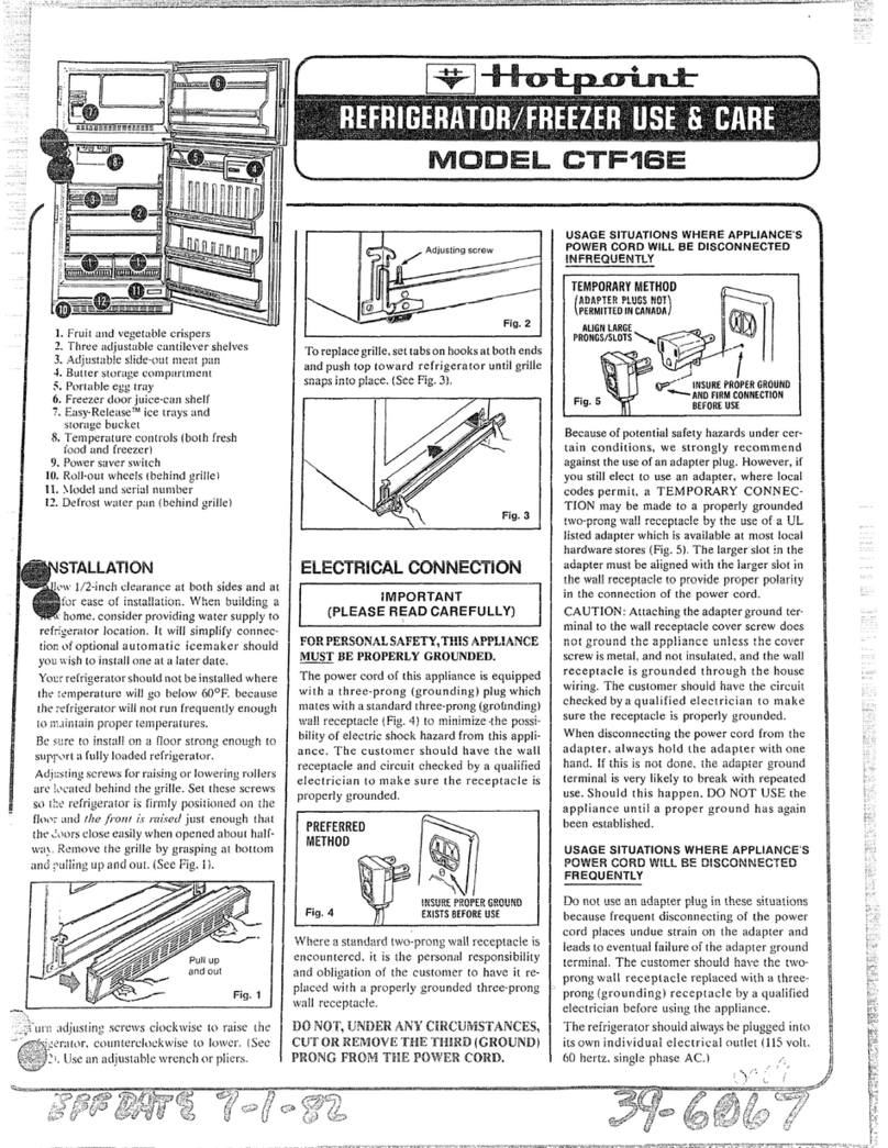 Hotpoint CTF16E use & care