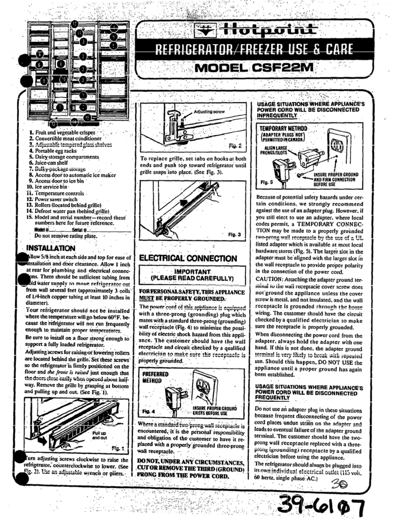 Hotpoint CSF22M Owner's manual Hotpoint CSF22M Owner's manual