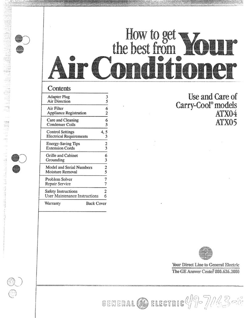 GE Carry-Cool ATX04 Installation instructions