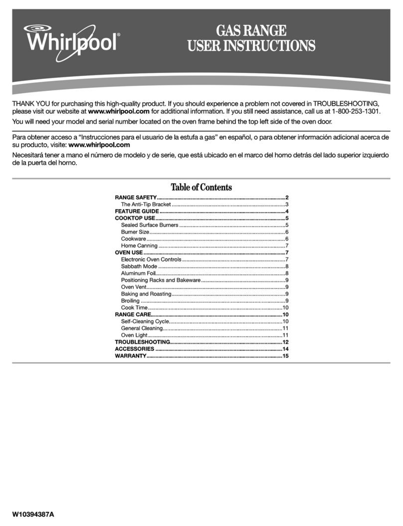 Whirlpool WFG515S0ET User instructions