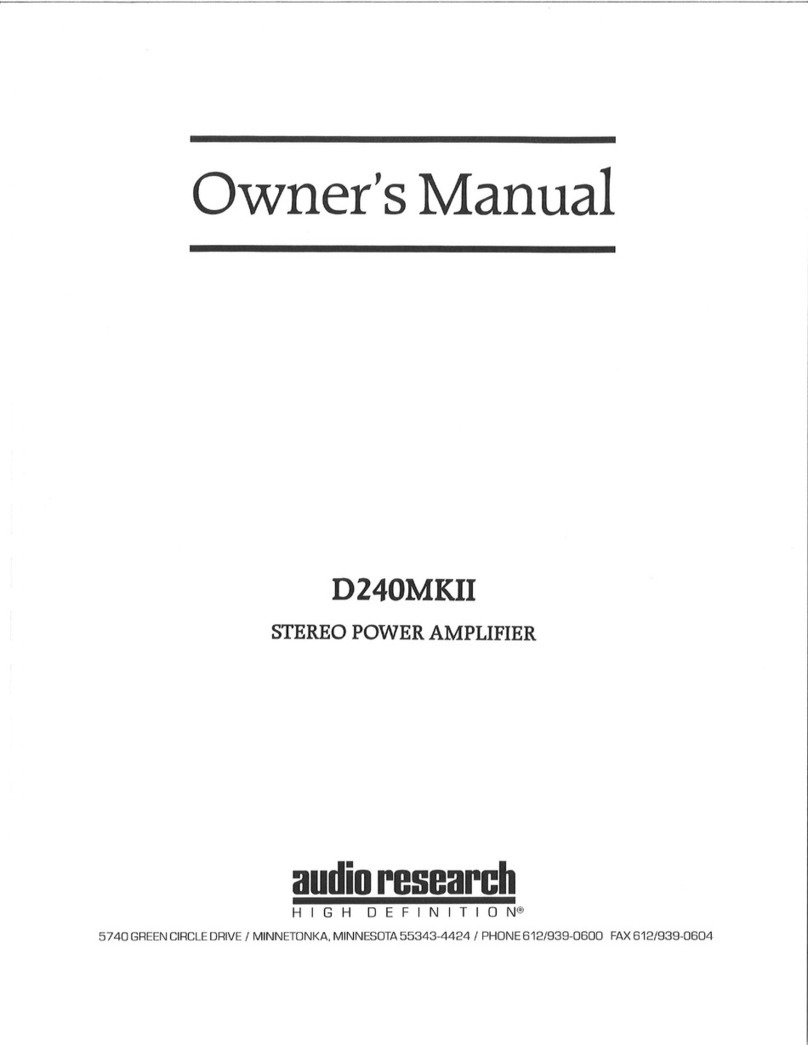 Audio Research D240MKII User manual