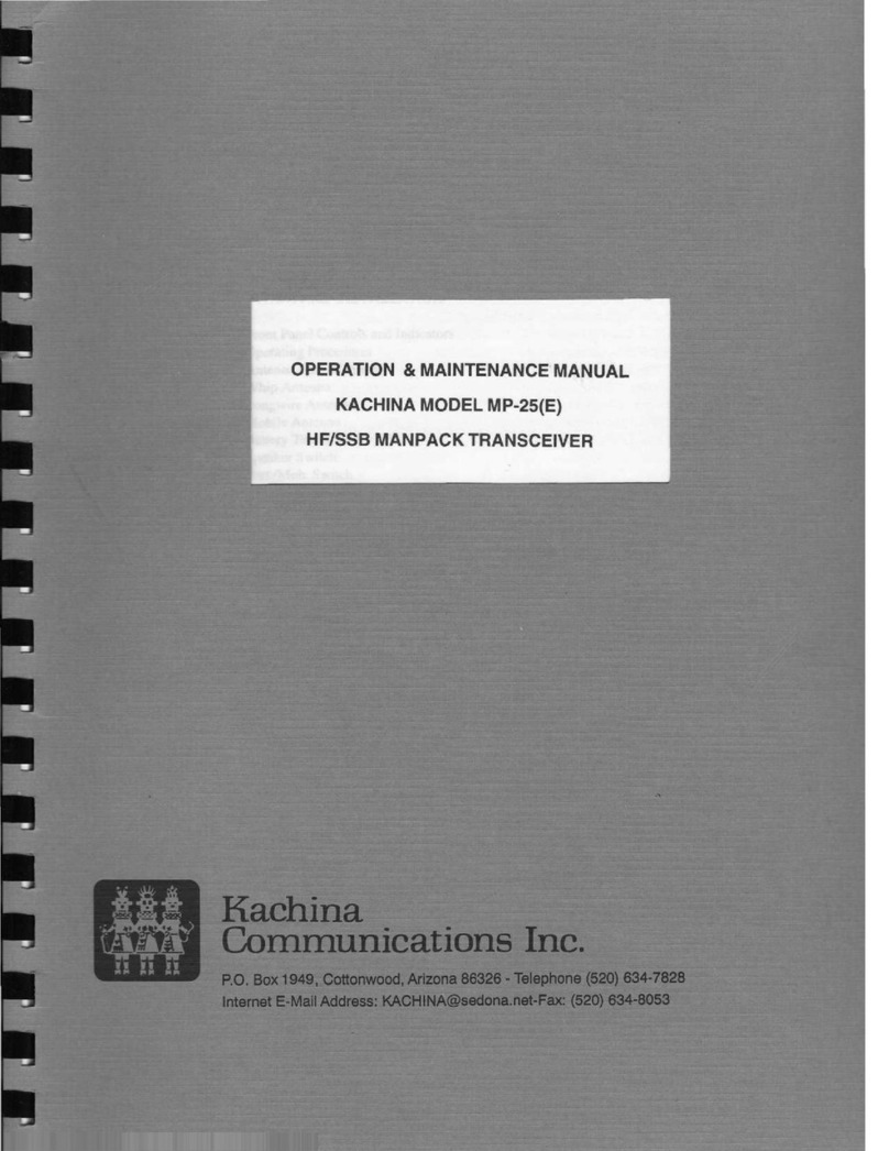 Kachina Communications MP-25E User manual