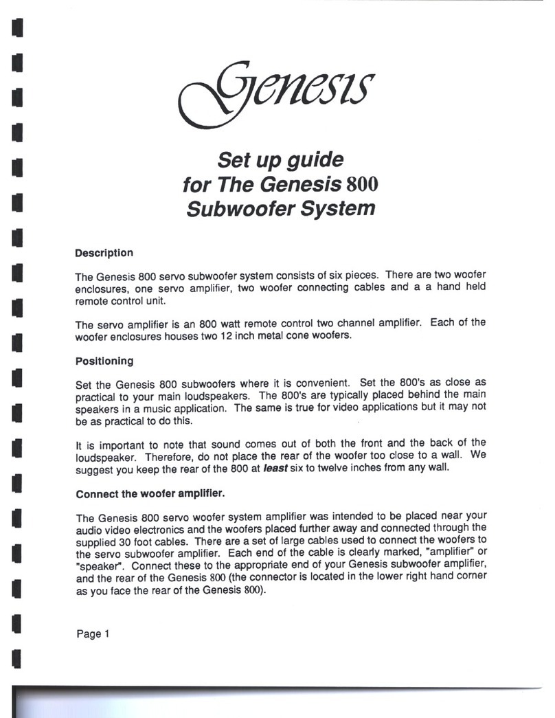Genesis 800 User manual
